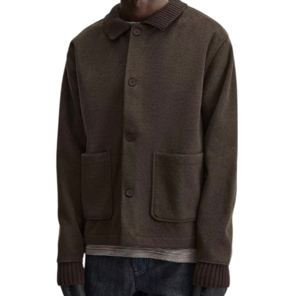 Zara Men's Dark Brown Soft Oversized Jacket Size L